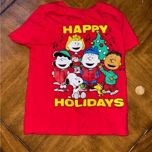 PEANUTS Red “Happy Holidays” Teeshirt